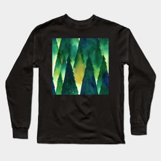 Watercolor Christmas Trees Long Sleeve T-Shirt